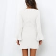 thumbnail image 3 of Vestido De Mujer, Cuello Redondo Cómodo Poliéster Vestido Transpirable Puños De Encaje Con Volantes Para Trabajar Para Ir De Compras ANGGREK Otros, 3 of 8