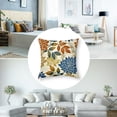 thumbnail image 5 of Blue Orange Yellow Pillow Covers Fall Colored Modern Dahlia Floral Print Decorative Rectangle Throw Pillow Covers Outdoor Farmhouse Cushion Case for Couch Sofa Bed Decor, 5 of 7