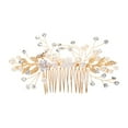 thumbnail image 1 of FRCOLOR Rhinestone Comb Rhinestone Wedding Bridal Hair Comb Pearl Flower Hair Jewelry Crystal Headpiece,3.94"X2.76"X0.08", 1 of 4