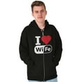 thumbnail image 5 of Love Wife Wi-Fi Funny Husband Married Zip Hoodie Sweatshirt Men Brisco Brands S, 5 of 5