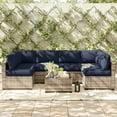 thumbnail image 6 of Pakunoda 14 Pieces Outdoor Replacement Cushions, 5” High-Density Foam Sectional Cushions Couch, 6 Seat Patio Conversation Sets for Rattan Wicker, Liner&Cover, Navy Blue, 6 of 7