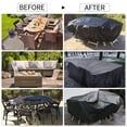 thumbnail image 2 of MYG Housse de Mobilier de Patio Rond Imperméable Housses de Protection pour Table Extérieure avec Cordon pour Ensemble de Mobilier de Jardin 185x110cm Noir, 2 of 8