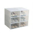 thumbnail image 2 of POINTERTECK Storage Shoe Box White Clear Plastic Stackable White Floding DIY Shoe Drawers Storage Container Organizers(S), 2 of 2