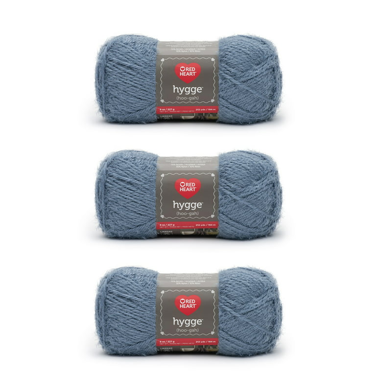 overtale hurtig Vant til Red Heart Hygge Slate Blue Yarn - 3 Pack of 227g/8oz - Acrylic Nylon Blend  - 5 Bulky - 212 Yards - Knitting/Crochet - Walmart.com