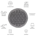 thumbnail image 6 of SAFAVIEH Courtyard Wasif Geometric Indoor/Outdoor Area Rug, Black/Ivory, 6'7" x 6'7" Round, 6 of 10