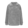 thumbnail image 4 of Fleece Jacket Cozy Soft Winter Stand Collar Pullover Casual Outerwear For Fall And Cold Weather ComfortGreyS, 4 of 5
