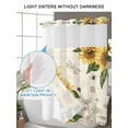 thumbnail image 4 of No Hook Cloth Fabric Shower Curtain with Snap in Liner, Sunflowers Waterproof Shower Curtains Set with See Through Top Window, Farmhouse Retro Butterfly Beige Yellow Bath Curtains Shower 66"x72", 4 of 6