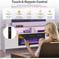 thumbnail image 5 of 70” Fireplace TV Stand with 36” Electric Fireplace, Electric Fireplace TV Stand for Living Room with LED Lights, Modern TV Console Cabinet & Media Entertainment Center with Fireplace (White), 5 of 7