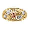thumbnail image 5 of 14k Tri- Color w/White Rhodium Floral Dome Ring R923, 5 of 5