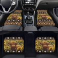 thumbnail image 2 of Renewold Automotive Car Floor Mat for Sedans SUV Truck, Auto Floor Mats 4 PCS Universal Fit Auto Interior Accessories Car Interior Decor, American Tribal Brown Highland Cow Sunflower, 2 of 7