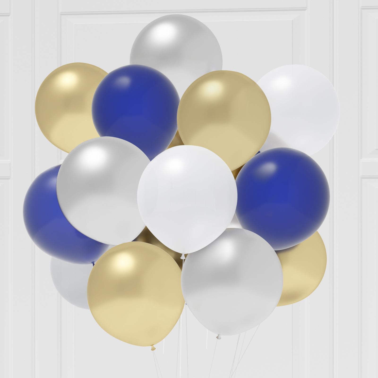 Buy Janinus Navy Blue Balloons Set Metallic Gold Sliver Balloons Pearl