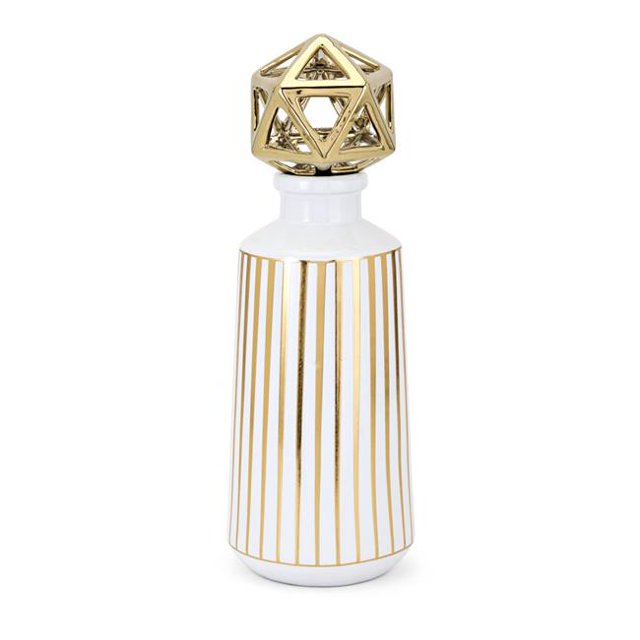 IMAX 60222 Loretta Large Bottle with Stopper, Silver