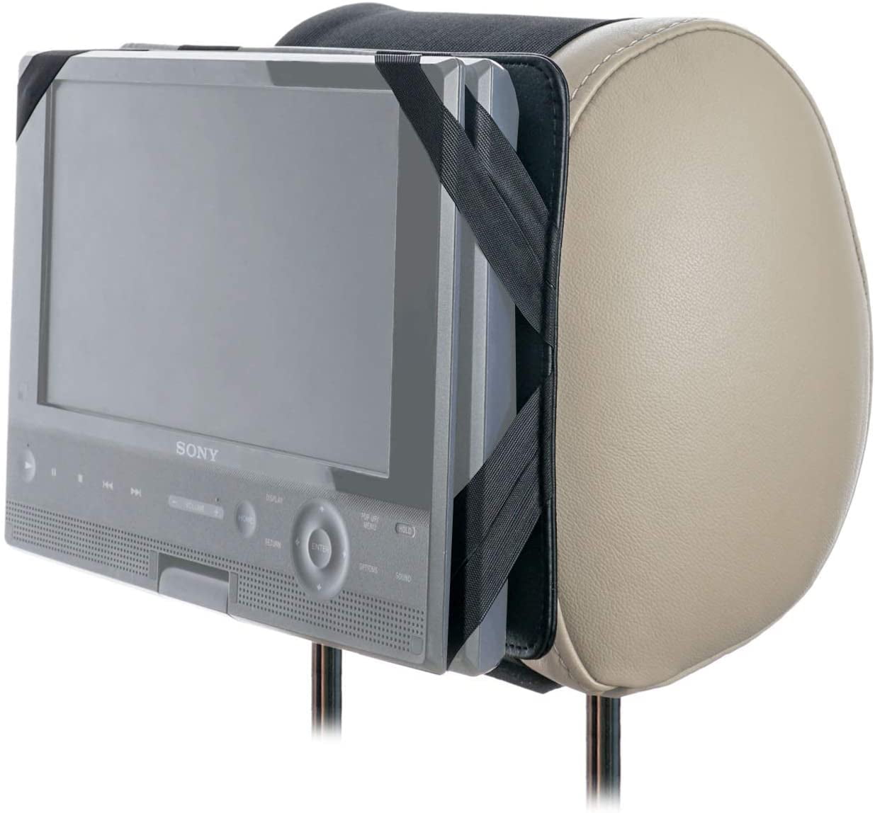 TFY Car Headrest Mount for Swivel & Flip DVD Player, Kids Security HandsFree Headrest Travel