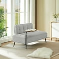 thumbnail image 5 of Jopath 54-Inch Modern 2-Seater Velvet Sofa with Backrest and 360° Rotating Side Table, Plush Cushions for Living Room Bedroom Apartment (Gray), 5 of 6