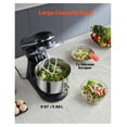 thumbnail image 4 of Stand Mixer, 6 QT Dough Mixer, 660W 6 + P Speeds Tilt-head Food Mixer with Stainless Steel Bowl, Dough Hook, Wire Whip, Flat Beater, Scraper, Household Stand Mixer for Baking & Mixing, Black, 4 of 5
