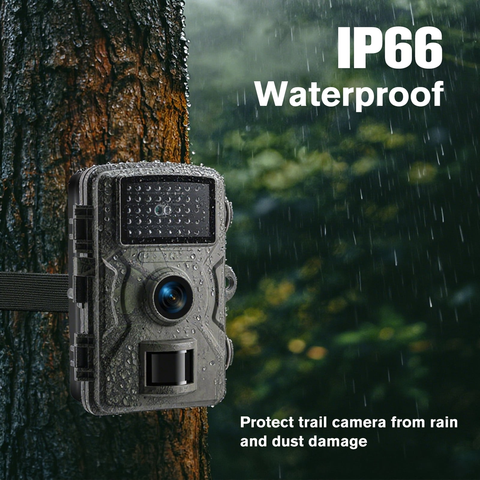 Teblint Trail Camera, 2.5K 16MP Game Camera with Night Vision, IP66 Waterproof Motion Activated 2.0”HD TFT Screen for Wildlife Monitoring Outdoor Hunting