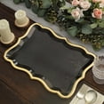 thumbnail image 6 of Efavormart 10 Pack | Elegant Black / Gold Rim Disposable Serving Trays, Heavy Duty 400 GSM Paper Rectangular Party Platters - 14"X10", 6 of 11