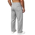 thumbnail image 5 of Sweatpants for Men Dqueduo Men's Solid Color Stretch Loose Casual Multi Pocket Elastic Waistband Wide Leg Pants Long Trousers Gray L, 5 of 8