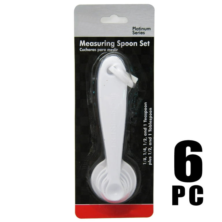 Measuring Spoons 6 Pc Set Plastic Steel Tea Coffee Measure Cooking