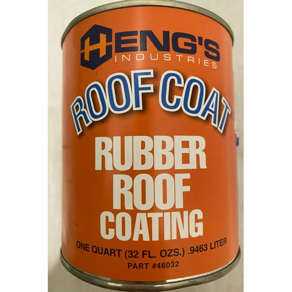 Heng s Industries Roof Coating 46032 For Rubber Roofs; Non-Polluting And Non-Toxic; White; 1 Quart