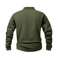 thumbnail image 6 of Sweatshirt for Men Zipper-up V-Neck Long Sleeve Plus Size Solid Color Workout Casual Loose Outdoor Sport Shirt for Men Army Green M, 6 of 9