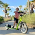 thumbnail image 2 of ALPULON 220 LBS Kick Scooter with Adjustable Handlebar, Ride On Toy for Kids 5+, 16" Inflatable Wheels, Dual Brakes, Green, 2 of 8