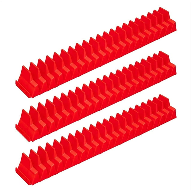Organizador de Llaves Magnético 3 Piezas, Fácil de Instalar, Estante de Almacenamiento Herramientas Portátil, Soporte para Llaves para Almacenamiento en Cajones Herramientas, Rojo