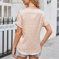 thumbnail image 6 of Fesfesfes Womens Blouses Women's V-neck Leopard Satin Short Sleeve Shirt Sleeve Top Short Sleeve V-neck Top/blouse Womens Short Sleeve Tops 10(XL), 6 of 6