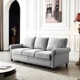 thumbnail image 6 of Grey Linen Upholstery Couch - High - Density Elastic Sponges - Movie Watching Room - Enhanced Comfort, 6 of 6