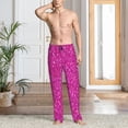 thumbnail image 5 of Uemuo Rose Red Glitter Pattern Men's Wide Leg Palazzo Lounge Pants with Pockets Light Weight Loose Comfy Casual Pajama Pants-XX-Large, 5 of 9