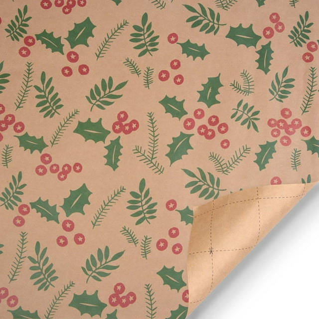Sokhug Clearance Christmas Gift Paper Gift Paper Vintage Floral Paper Kraft Paper Wrapping Paper