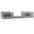 thumbnail image 1 of Modway Des 3 Piece Outdoor Patio Aluminum Sectional Sofa Set WL-03194-MW, 1 of 7
