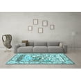 thumbnail image 3 of Ahgly Company Indoor Round Animal Light Blue Traditional Area Rugs, 4' Round, 3 of 4