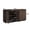 Walnut, variant on Hommoo Wood Sideboard Buffet Cabinet with Power Outlet, Wavy Vertical Texture Accent Cabinet, Multifunctional 2-Tier Storage Cabinet Credenza for Home, Office, Black