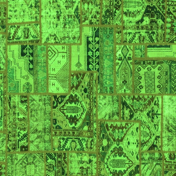 Ahgly Company Indoor Square Abstract Green Modern Area Rugs, 3' Square