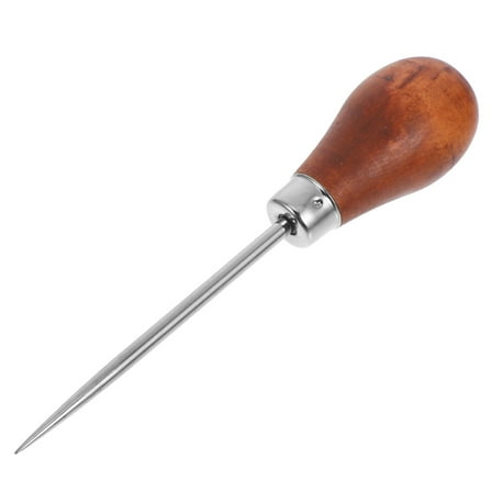 Hemoton  Wooden Handle Scratch Awl for Jewelry Making Tool Sewing Work Brown