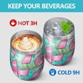 thumbnail image 4 of 12oz Stemless Wine Tumblers Breast Cancer Vacuum Insulated Stainless Steel Travel Tumbler Cups Mug with Lid and Straw for Champaign,Cocktail,Beer with Cleaning Brush, 4 of 5