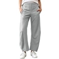 thumbnail image 2 of SeekIslan Women's Pull On Wide Leg Pants High Waisted Straight Pants with Pockets for Casual Daily Wear, 2 of 8