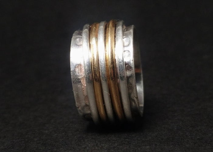 Heaven Crafts Spinner Band Meditation Fidget Band 925 Sterling Silver Gift For Her