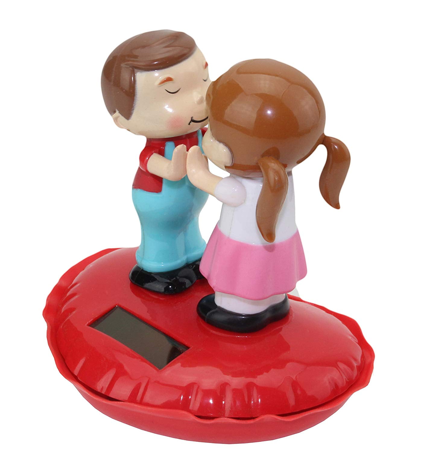 ERROR Valentine's Day Wedding Decor. Solar Powered Toy Boy Girl on Pink Cake KT00019