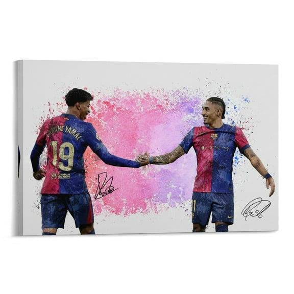 Lamine Yamal Soccer Canvas Poster Wall Art Football Player Poster For Bedroom Kitchen Bathroom Living Room Office Decor