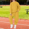 thumbnail image 2 of EnJoCho Youth Boys Athleti𝖼 Outfits 3D Letter Graphic Crewneck Sweatshirts Elastic Waist Joggers Sweatpants Teens Fall Cute Clothes Sportswear Track Suit Activewear, 2 of 9
