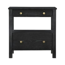 Comfort Pointe Delano Black Finish Wood 2-drawer Modern Storage Nightstand