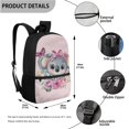 thumbnail image 3 of Jeiento Koala Schoolbag 17 Inch Primary School Backpack with Lunch Bag Pencil Case Holder Flower Kids Girls Bookbag Set 3 Pcs Travel Rucksack Pink, 3 of 7