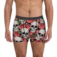 thumbnail image 1 of Balery Skull and Roses Calzoncillos bóxer para hombre, ropa interior de algodón suave y transpirable con cinturilla de nailon-Large, 1 of 5