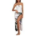 thumbnail image 2 of IDALL Tankini Swimsuits,Bathing Suit Halter Swimsuit With Beach Cover Up Wrap Skirt Print Bikini Set Two Piece Bathing Suit Underwire Swimsuits,High Waisted Bikini Sets,Two Piece Swimsuit White L, 2 of 8