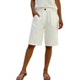 thumbnail image 2 of Only Moment Linerless Relaxed Casual Shorts for Women Polyester Comfy Elastic Waist Drawstring Pocket Shorts Pants Swim Shorts Women White,3XL, 2 of 5