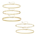 thumbnail image 1 of Juego de pulseras de cadena con cuentas de oro para mujer, chapado en oro real de 15 quilates, pulsera de eslabones de cadena de oro fino y delicado, pulseras de oro ajustables, joyería para mujeres, 1 of 5