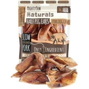 Mighty Paw Naturals Half Pig Ears (12 Pack) | All-Natural Premium Pork Dog Treats. Protein-Rich Single Ingredient Pet Chews. 6” Long for Dogs of All Life Stages