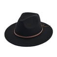 thumbnail image 3 of Adult Western Cowboy Hat Ethnic Style Fedora for Party and Everyday Wear Seasonal All-Weather Headgear with Timeless and Casual Appeal, Black, One Size, 3 of 3